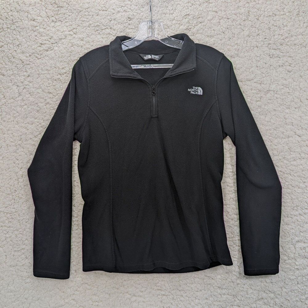 The North Face 1/4 Zip Smooth Fleece Black Sweater Sweatshirt Women's Medium M